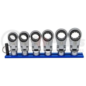 Vim Tools NORA150XL Wrench Set 6-Piece Metric 12-Point Nano Flex Offset Ratcheting Wrench Attachment Set 3/8 In. Drive