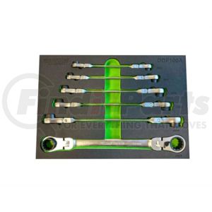 Vim Tools DDF100A Wrench Set 6-Piece Metric Double Deep Spline Flex Head Ratcheting Wrench Set Adjusts Multiple Angles
