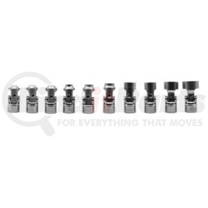 Vim Tools VUMS400 Universal Joint Socket 10-Piece Metric Stubby Universal Joint Socket Set 1/4 In. Drive Storage Rail