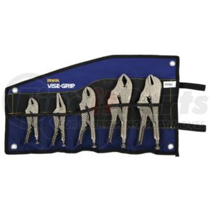 Vise Grip IRHT82593 Pliers 5-Pieces Fast Release Locking Pliers Kit Bag Set, Self-Energizing Lower Jaw