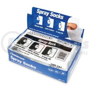 AES Industries 141 Head Sock Spray Socks, 100% Combed Cotton, One Size Fits All, 12pc/Box