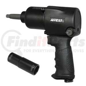 AIRCAT 1431-2 Air Impact Wrench 1/2 In. Drive Twin Hammer Pneumatic Impact Wrench, 2 In. Anvil, 800 ft-lb