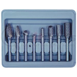 Astro Pneumatic 2181 Power Burr Set 8 Piece Double Cut Carbide Rotarty Burr Set with 1/4" Shank