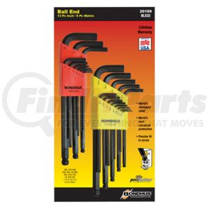 Bondhus Corp. 20199 Hex Key Set Bondhus 20199 22PC. Balldriver SAE & Metric Hex Key Set