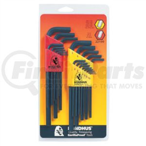Bondhus Corp. 22199 Hex Key Set Bondhus 22199 Inch/Metric Hex L-wrench Double Pack - 12199 & 12137