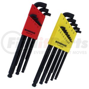 Bondhus Corp. 20599 Hex Key 22-Piece Imperial and Metric Stubby Ball End Hex L-Wrench Combination Key Set with Holders
