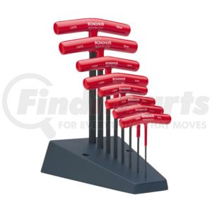 Bondhus Corp. 13389 8-Piece Graduated Metric Hex T-Handle Wrench Set with Stand