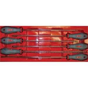 Cal-Van Tools 912 Screwdriver Set Extra-Long Torx Screwdriver Set, 6 PC S-2 Steel T10-T30 Kit with Up to 11.65" Shafts