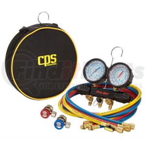 CPS Products MT7I7A6Q A/C System Pressure Gauge Working Man's Manifold Gauge Set with Triple O-ring Seal Piston Valves