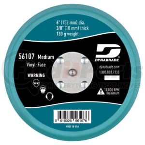 Dynabrade 56107 Orbital Sander 6-Inch Non-Vacuum Random Orbital Air Sander Disc Pad, Medium Density, Vinyl-Face