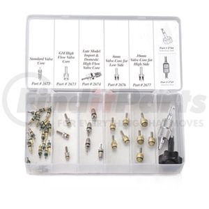 FJC, Inc. 2680 A/C Service Item Assortment 37-Pieces, A/C Valve Core and Tool Assortment Kit, R-12 and R-134a Applications