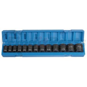 Grey Pneumatic 1312 Socket Set 13-Piece, 1/2" Drive, 6-Point, SAE, Standard Length, Impact Socket Set, with Case