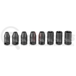 Grey Pneumatic 998ET Socket Set External Star Impact Socket Set - 1/4 in. Drive, 8 Pc, E4-E12, Molded Case