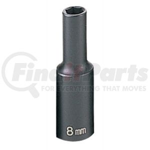 Grey Pneumatic 1008MD Socket Driver Bit Socket Driver Bit - 3/8in Drive, 8mm Deep Length