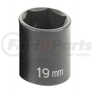 Grey Pneumatic 1019M Socket 3/8" Drive x 19mm Hex Size, 30mm Standard Length, Impact Socket, Type II Shape