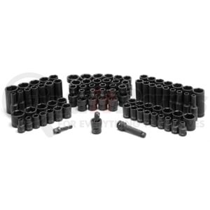 Grey Pneumatic 1281 Socket Set 81 Pc. 3/8" Drive 6 Point Standard and Deep Length Impact Socket Master Set