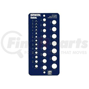 Hanson 12092 Multi-Function Tool Heavy-Gauge Steel Fractional Drill Bit Gauge, 29 Precision-Machined Holes, 1/64" Increments