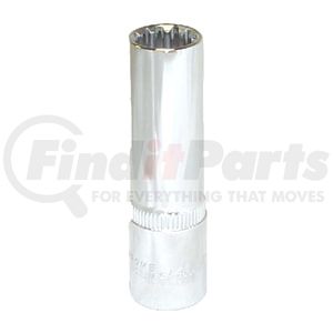 K-Tool International 20418 Spline Key Adapter Chrome Spline Socket, 3/8 in. Drive, 9/16 in. Deep