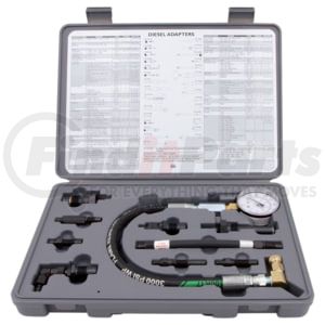 Lang TU15-53 Engine Compression Test Kit Diesel Compression Test Set with TU-15 Gauge, 0-1000 PSI, 0-70 bar, 16.5" Hose
