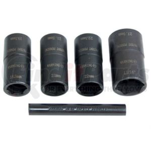 LTI Tools LT1230 Wheel Lug Nut Socket 5-Piece 1/2 In. Drive Dual Sided Flip Impact Socket Chrome Cap Lug Nut Remover Kit