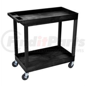 Luxor EC11-B Utility Cart Luxor® E-Series Plastic Utility Tub Cart, 2 Shelf, 35-1/4"Lx18"Wx36-1/4"H, Black