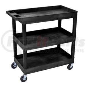 Luxor EC111-B Utility Cart Luxor® E-Series Plastic Utility Tub Cart, 3 Shelf, 35-1/4"Lx18"Wx36-1/4"H, Black