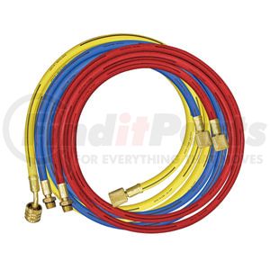 Mastercool 84722 72" Yellow R134a Hose with Shut-Off Valve, 1/2" Acme-F