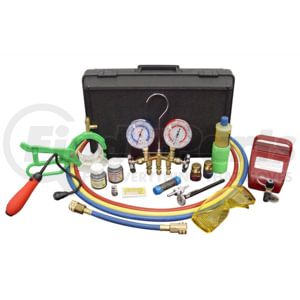 Mastercool 66661-KIT A/C System Recharging Kit Complete Automotive A/C Service Kit with R134a Brass Manifold Gauges and