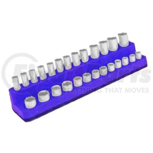 Mechanic's Time Savers 720 Socket Holder Magnetic Neon Blue 1/4" Drive Shallow and Deep Socket Holder