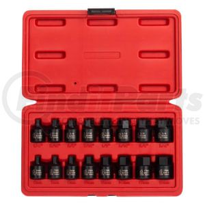 Sunex Tools 3646 Screwdriver Set 16 Pc. 3/8" Drive SAE/Metric Stubby Impact Hex Driver Set