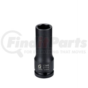Sunex Tools 2714 Socket 17mm x 1/2" Drive 6-Point Extra-Thin-Wall Mercedes-Benz Wheel Lug Impact Socket in Chrome Molybdenum