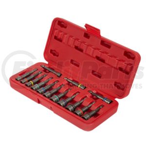 Sunex Tools 9933 Socket Driver Bit Set 14-PC Impact-Ready Magnetic Nut Setter Set, SAE and Metric, w/ Color-Coded