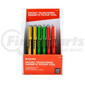 Ullman Devices 15XDISP Multicolor Pocket Telescopic Magnetic Pick-up Tool Display