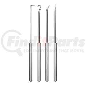 Ullman Devices PH-4 Hook and Pick Set 4-Pieces High Carbon Polished Steel Hook and Pick Set, Hex Handles