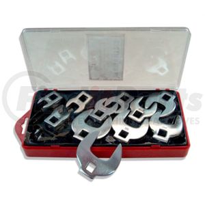 V8 Hand Tools 7711 Wrench Set 11-Pieces SAE Open End Crowfoot Wrench Set, 3/8-Inch Drive, 3/8 Inch to 1 Inch