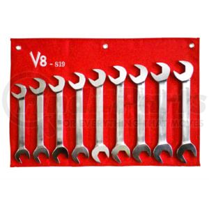 V8 Hand Tools 819 Wrench Set 9-Pieces Jumbo Metric Angle Wrench Set, 24mm to 32mm, 30 and 60 Degree