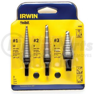 Vise Grip 10502 Drill Bit Set 3-Pieces High Speed Steel Unibit Step Drill Bit Set with Kit Bag