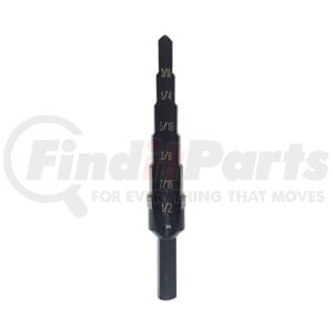 Vise Grip UN2 Drill Bit 3/16-Inch to 1/2-Inch Unibit Step Drill Bit, Single Flute, Hex Shank