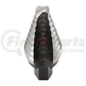 Vise Grip UN3 Drill Bit 1/4-Inch to 3/4-Inch Unibit Step Drill Bit, Single Flute, Hex Shank