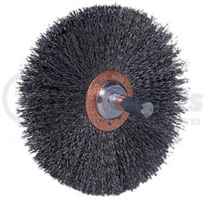 Weiler 17619 Power Wire Wheel Brush 2" Stem-Mounted .0118 1/4" Ste