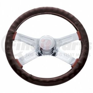 United Pacific 70112 Accessory Steering Wheel Cover Accessory Steering Wheel Cover - 18" Steering Wheel Cover, Dark Brown