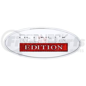 United Pacific 11019 Emblem Emblem - Chrome, Oval, "Redneck Edition"