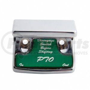 United Pacific 21071 Dash Switch Cover Dash Switch Cover - "PTO" Switch Guard, with Green Sticker, for Freightliner and