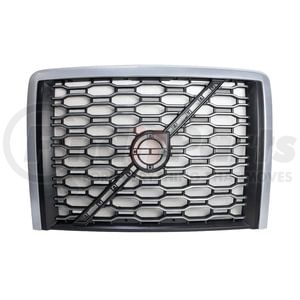 United Pacific 21823 Grille Grille - ABS Plastic, with Satin Silver and Black Finish, for 2018-2024 Volvo VNL