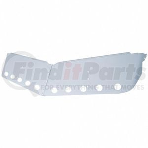 United Pacific 28009 Sun Visor Sun Visor - 13" Stainless, Low Roof Drop, with Eight 2" Light Cutouts, for 2004+ Peterbilt