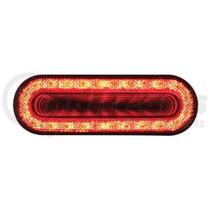United Pacific 36664 Brake / Tail / Turn Signal Light 24 LED 6" Oval Mirage Light (Stop, Turn & Tail), Red LED/Clear Lens