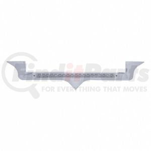 United Pacific 39882 Hood Emblem Hood Emblem - Chrome, with 19 LED Reflector Light Bar, Amer LED/Clear Lens, for Kenworth
