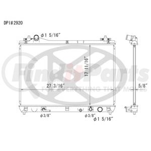 Koyorad A2920 Radiator Plastic Tank With Aluminum Core Radiator.
