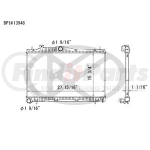 Koyorad A13948 Radiator Plastic Tank With Aluminum Core Radiator.