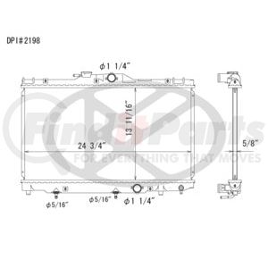 Koyorad A2198 Radiator Plastic Tank With Aluminum Core Radiator.